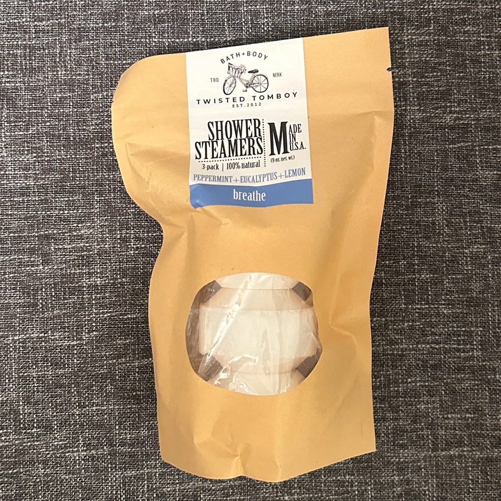 Twisted Tomboy Shower Steamers 3-Pack Peppermint Eucalyptus Lemon Natural NIP